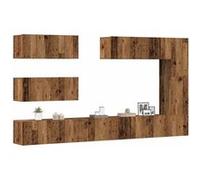vidaXL Ensemble de meuble TV mural 7 pcs vieux bois bois d'ingénierie 3329139 Marron G