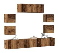 vidaXL Ensemble de meuble TV mural 7 pcs vieux bois bois d'ingénierie Marron