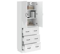 vidaXL Ensemble de Meubles 2 pcs Blanc Brillant 66 x 34,5 x 87 cm, Étagères Ajustables, Meuble de Rangement modulable, système Multi-Compartiments, Mural pour Maison et Bureau