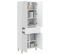 vidaXL Ensemble de Meubles 2 pcs Blanc Brillant 66 x 34,5 x 90 cm, Ensemble de Meubles Chic, Polyvalent, agencement Flexible, déco contemporaine pour Salon, Espace extérieur