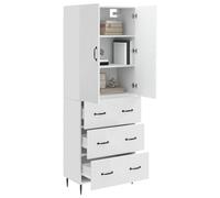 vidaXL Ensemble de Meubles 2 pcs Blanc Brillant 66 x 34,5 x 90 cm, Étagère réglable, Rangement Compact, Cabinet Pratique pour Maison ou Bureau, Organisateur Polyvalent