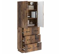 vidaXL Ensemble de Meubles 2 pcs Bois Ancien 66 x 34,5 x 87 cm, Étagères Ajustables, Meuble de Rangement modulable, système Multi-Compartiments, Mural pour Maison et Bureau
