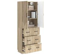 vidaXL Ensemble de Meubles 2 pcs Chêne Sonoma 66 x 34,5 x 87 cm, Étagères Ajustables, Meuble de Rangement modulable, système Multi-Compartiments, Mural pour Maison et Bureau