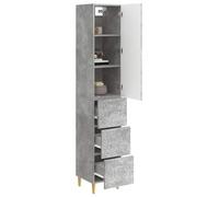 vidaXL Ensemble de Meubles 2 pcs Gris béton 33 x 34,5 x 90 cm, Solution de Rangement, Armoire compacte pour Le Salon, Design Pratique, Organisateur avec étagères Ajustables