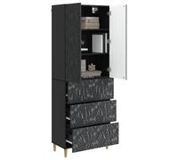 vidaXL Ensemble de Meubles 2 pcs Noir 66 x 34,5 x 90 cm, Armoire de Rangement Tendance, Organisateur de Bureau Moderne, étagère Fonctionnelle, Meuble pour Salon et Plus