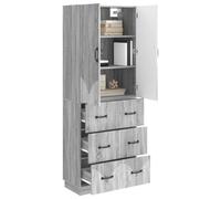 vidaXL Ensemble de Meubles 2 pcs Sonoma Gris 66 x 34,5 x 87 cm, Étagères Ajustables, Meuble de Rangement modulable, système Multi-Compartiments, Mural pour Maison et Bureau