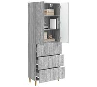 vidaXL Ensemble de Meubles 2 pcs Sonoma Gris 66 x 34,5 x 90 cm, Armoire de Rangement Tendance, Organisateur de Bureau Moderne, étagère Fonctionnelle, Meuble pour Salon et Plus