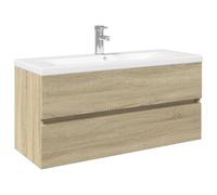 Vidaxl Ensemble De Meubles De Bain 2pcs Céramique Et Bois D'ingénierie Multicolore
