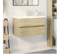 vidaXL Ensemble de meubles de bain 2 pièces – céramique et bois d'ingénierie