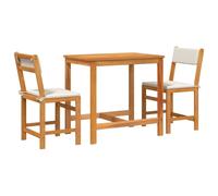 vidaXL Ensemble de meubles de balcon 3 pièces avec coussins en bois massif d'acacia
