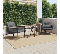 vidaXL Ensemble de meubles de balcon 4 pcs avec coussins acier noir, ensemble de meubles d'extérieur, ensemble de balcon de 4009302