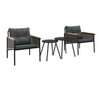 vidaXL Ensemble de meubles de balcon 4009302 4 pièces avec coussins Acier Noir