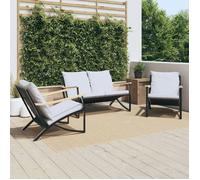vidaXL Ensemble de meubles de balcon 3 pièces avec coussins Noir Acier