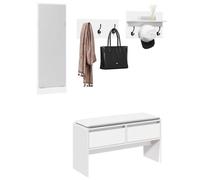 vidaXL Ensemble de meubles de couloir 4 pcs blanc bois d'ingénierie