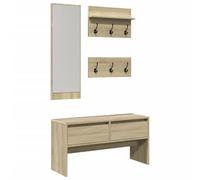 vidaXL Ensemble de meubles de couloir 4 pcs chêne Sonoma – garde-robe avec banc