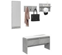 vidaXL Ensemble de meubles de couloir 4 pcs gris béton bois ingénierie