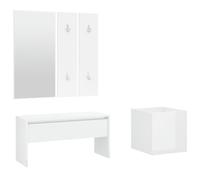vidaXL Ensemble de meubles de couloir Blanc brillant Bois d'ingénierie