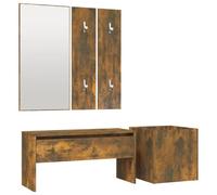 vidaXL Ensemble de meubles de couloir Chêne fumé Bois d'ingénierie Marron