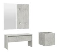 vidaXL Ensemble de meubles de couloir Gris béton Bois d'ingénierie
