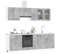 vidaXL Ensemble de Meubles de Cuisine Lyon 8 pcs 240 x 46 x 81,5 cm, Rangement de Cuisine Personnalisable, Meubles Modernes, Installation Simple, mobilier Multifonction, Solutions de Rangement