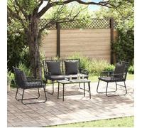 vidaXL Ensemble de meubles de jardin 4 pcs Noir et anthracite 3379040
