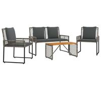 vidaXL Ensemble de meubles de jardin avec coussins en acier