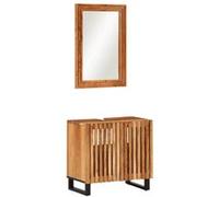 vidaXL Ensemble de meubles de salle de bain 2 pièces bois massif d'acacia Marron