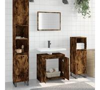 Vidaxl Ensemble De Meubles De Salle De Bain 2 Pcs Chêne Fumé
