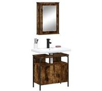 vidaXL Ensemble de meubles de salle de bain 3214777 – 2 pièces Chêne fumé Marron G