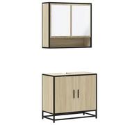 vidaXL Ensemble de meubles de salle de bain chêne Sonoma 2 pièces – Armoire de rangement