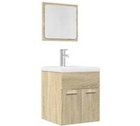 vidaXL Ensemble de meubles de salle de bain 2 pcs Chêne Sonoma 856367 Marron G