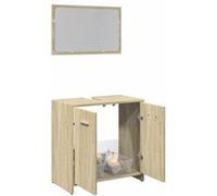 vidaXL Ensemble de meubles de salle de bain 2 pièces Chêne Sonoma – armoire de rangement