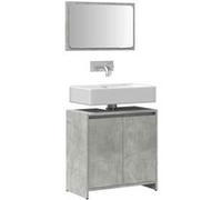 vidaXL Ensemble de Meubles de Salle de Bain 2 pcs Gris béton, Armoire de Salle de Bain, Placard de Salle de Bain, Meuble de Rangement de Salle de Bain