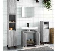 vidaXL Ensemble de meubles de salle de bain Sonoma 2 pièces Gris