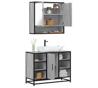 vidaXL Ensemble de meubles de salle de bain 2 pcs Sonoma gris