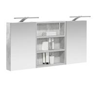 vidaXL Ensemble de Meubles de Salle de Bain 3 pcs 100 x 10,5 x 50 cm, Meuble de Salle de Bains, Miroir LED rectangulaire, Rangement Mural Moderne, Organiseur Pratique, Gain de Place