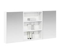 vidaXL Ensemble de Meubles de Salle de Bain 3 pcs 100 x 10,5 x 50 cm, Meuble de Salle de Bains, Miroir LED rectangulaire, Rangement Mural Moderne, Organiseur Pratique, Gain de Place