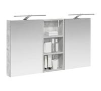 vidaXL Ensemble de Meubles de Salle de Bain 3 pcs 110 x 10,5 x 60,5 cm, Meuble de Salle de Bains, Miroir LED rectangulaire, Rangement Mural Moderne, Organiseur Pratique, Gain de Place