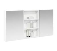 vidaXL Ensemble de Meubles de Salle de Bain 3 pcs 120 x 10,5 x 60,5 cm, Meuble de Salle de Bains, Miroir LED rectangulaire, Rangement Mural Moderne, Organiseur Pratique, Gain de Place