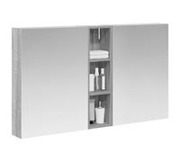 vidaXL Ensemble de Meubles de Salle de Bain 3 pcs 120 x 14,5 x 70 cm, Meuble de Salle de Bains, Miroir LED rectangulaire, Rangement Mural Moderne, Organiseur Pratique, Gain de Place