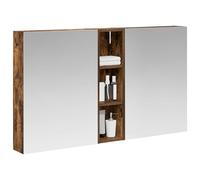 vidaXL Ensemble de Meubles de Salle de Bain 3 pcs 120 x 14,5 x 70 cm, Meuble de Salle de Bains, Miroir LED rectangulaire, Rangement Mural Moderne, Organiseur Pratique, Gain de Place
