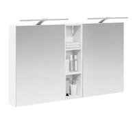 vidaXL Ensemble de Meubles de Salle de Bain 3 pcs 120 x 14,5 x 70 cm, Meuble de Salle de Bains, Miroir LED rectangulaire, Rangement Mural Moderne, Organiseur Pratique, Gain de Place