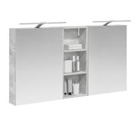 vidaXL Ensemble de Meubles de Salle de Bain 3 pcs 130 x 14,5 x 70 cm, Meuble de Salle de Bains, Miroir LED rectangulaire, Rangement Mural Moderne, Organiseur Pratique, Gain de Place