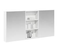 vidaXL Ensemble de Meubles de Salle de Bain 3 pcs 140 x 14,5 x 70 cm, Meuble de Salle de Bains, Miroir LED rectangulaire, Rangement Mural Moderne, Organiseur Pratique, Gain de Place