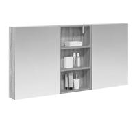 vidaXL Ensemble de Meubles de Salle de Bain 3 pcs 140 x 14,5 x 70 cm, Meuble de Salle de Bains, Miroir LED rectangulaire, Rangement Mural Moderne, Organiseur Pratique, Gain de Place
