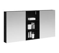 vidaXL Ensemble de Meubles de Salle de Bain 3 pcs 140 x 14,5 x 70 cm, Meuble de Salle de Bains, Miroir LED rectangulaire, Rangement Mural Moderne, Organiseur Pratique, Gain de Place