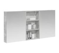 vidaXL Ensemble de Meubles de Salle de Bain 3 pcs 140 x 14,5 x 70 cm, Meuble de Salle de Bains, Miroir LED rectangulaire, Rangement Mural Moderne, Organiseur Pratique, Gain de Place