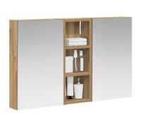 vidaXL Ensemble de Meubles de Salle de Bain 3 pcs 80 x 10,5 x 50 cm, Meuble de Salle de Bains, Miroir LED rectangulaire, Rangement Mural Moderne, Organiseur Pratique, Gain de Place