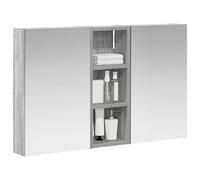 vidaXL Ensemble de Meubles de Salle de Bain 3 pcs 80 x 10,5 x 50 cm, Meuble de Salle de Bains, Miroir LED rectangulaire, Rangement Mural Moderne, Organiseur Pratique, Gain de Place