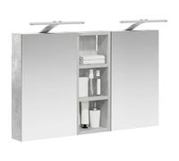 vidaXL Ensemble de Meubles de Salle de Bain 3 pcs 80 x 10,5 x 50 cm, Meuble de Salle de Bains, Miroir LED rectangulaire, Rangement Mural Moderne, Organiseur Pratique, Gain de Place